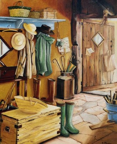 Le vestiaire Peinture intitulée "Le vestiaire" par Dominique Pineau, Œuvre d'art originale