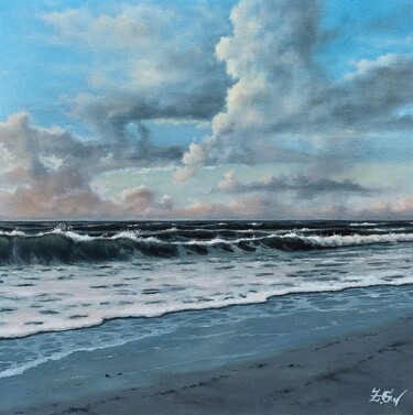 Schilderij getiteld "''Cloudy afternoon'…" door Zigmars ''Sigmar'' Grundmanis, Origineel Kunstwerk, Olie