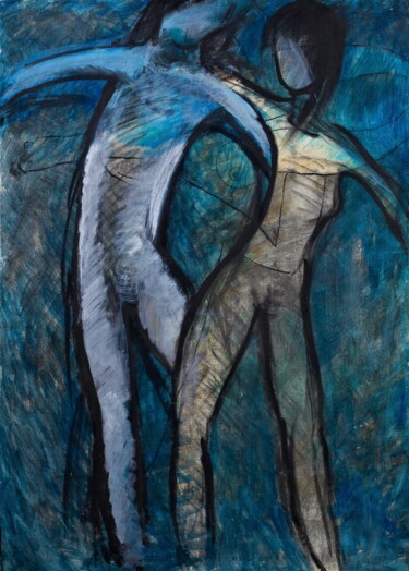 绘画 标题为“Dance #63” 由Alexander Chalovsky, 原创艺术品, 丙烯 安装在木质担架架上
