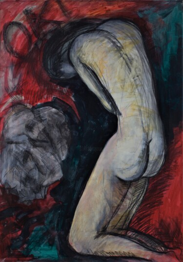 绘画 标题为“Сrying” 由Alexander Chalovsky, 原创艺术品, 丙烯 安装在木质担架架上