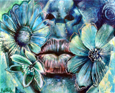 Pink kiss Peinture intitulée "Pink kiss" par Bellule' Art, Œuvre d'art originale, Acrylique Monté sur Châssis en bois