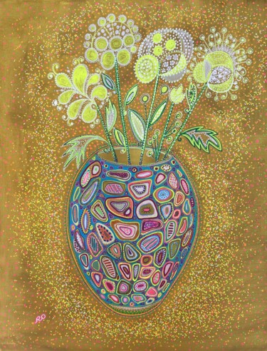 Original painting “Patterned vase” 제목이 "Original painting “…"인 미술작품 Olga Rokhmanyuk (ROArtUS)로, 원작, 아크릴