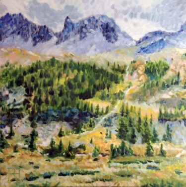 Painting titled "Ruisseau des Sagnes…" by Ronald Houriez, Original Artwork, Oil