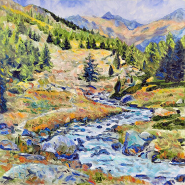 Painting titled "Soleil Froid sur la…" by Ronald Houriez, Original Artwork, Oil