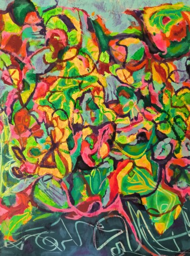 Peinture intitulée "Arbre d'abondance" par Silvia Inés Larrañaga (Silvia Inés Larr), Œuvre d'art originale, Acrylique
