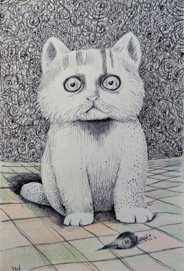 图画 标题为“Catsegory Vol.I - 2…” 由Milto Sideris, 原创艺术品, 圆珠笔