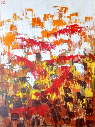 Painting titled "Clean Autumn Months" by Cassie Burgan, Original Artwork, Acrylic