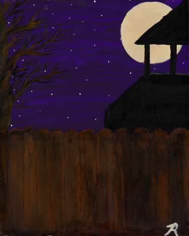 Painting titled "Over the Fence" by Troy Wilson-Ripsom, Original Artwork, Acrylic Mounted on Wood Stretcher frame