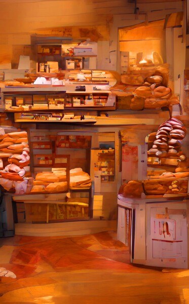 Digital Arts titled "BAKERY SHOP" by Mahesh Tolani, Original Artwork, Digital Painting