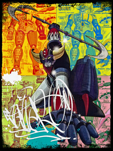 绘画 标题为“goldorak pop art” 由Dominique Kleiner, 原创艺术品, 数字油画