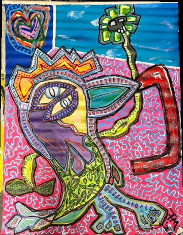 Painting titled "BIRD" by Frédérick Meunier, Original Artwork, Acrylic
