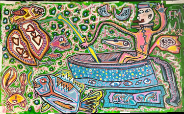 "FischiNg LOve" başlıklı Tablo Frédérick Meunier tarafından, Orijinal sanat, Akrilik
