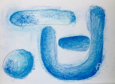 Lady in blue Disegno intitolato "Lady in blue" da Abstractart.Style, Opera d'arte originale, Pastello