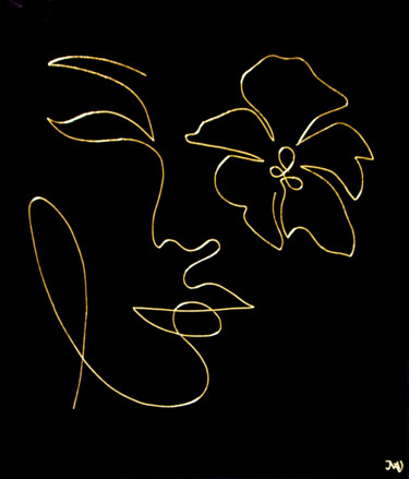 绘画 标题为“Hibiscus d'Hawaï Nu…” 由Mariya Velychko, 原创艺术品, 丙烯 安装在木质担架架上