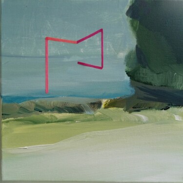 Painting titled "Filet rouge" by Anna Vliet, Original Artwork, Acrylic Mounted on Wood Stretcher frame