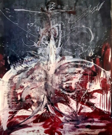 Pittura intitolato "VOLCANIQUE" da Abdelouahed Ziani, Opera d'arte originale, Acrilico Montato su Telaio per barella in legno