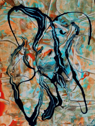 Schilderij getiteld "Schlinge" door Marianne Huizinga, Origineel Kunstwerk, Acryl