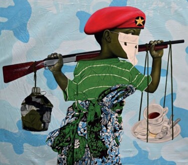 Kadogo Peinture intitulée "Kadogo" par David Mwayila, Œuvre d'art originale, Huile