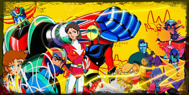 绘画 标题为“Team Goldorak 80” 由Dominique Kleiner, 原创艺术品, 数字油画