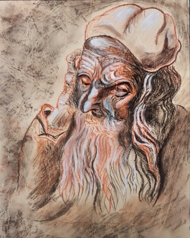 Dessin intitulée "After Léonard De Vi…" par Amazeigh Bouzékri, Œuvre d'art originale, Graphite