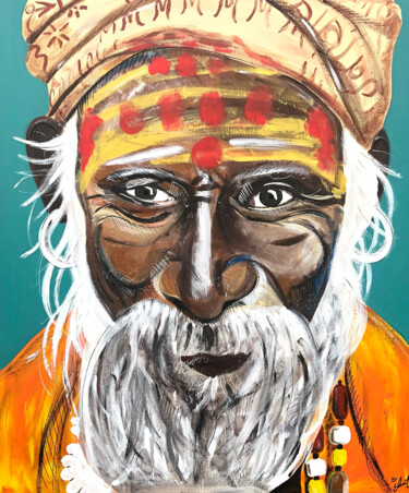 绘画 标题为“INDIAN OLD MAN” 由Eléart, 原创艺术品, 丙烯