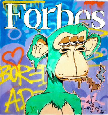 绘画 标题为“Bayc x Forbes” 由Alessio Hassan Alì (Hipo), 原创艺术品, 喷漆
