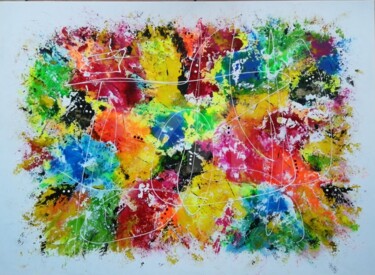 Malerei mit dem Titel "La vie n est que le…" von Iloa, Original-Kunstwerk, Acryl Auf Keilrahmen aus Holz montiert