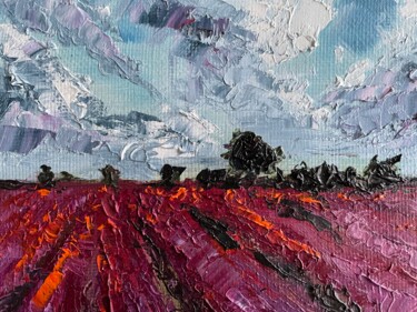 绘画 标题为“LAVENDER CLOUDS” 由Anna Gurechkina, 原创艺术品, 油 安装在木质担架架上