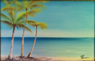 Peinture intitulée "Ile Deserte" par Philippe Vignaux, Œuvre d'art originale, Huile