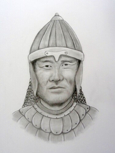 Drawing titled "Attila le Hun (illu…" by Arnaud Montenon, Original Artwork, Graphite