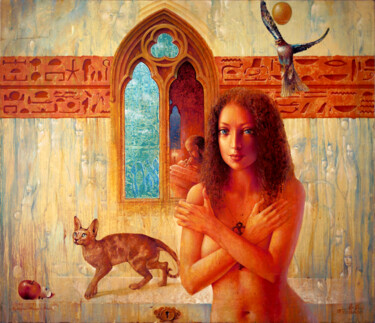 Peinture intitulée "Prophetic Message" par Valeriy Kot, Œuvre d'art originale, Huile Monté sur Châssis en bois