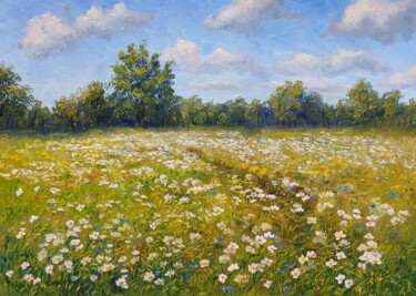 Peinture intitulée "Sommer Landschaft 1…" par Olga Hanns (O. Hanns), Œuvre d'art originale, Huile