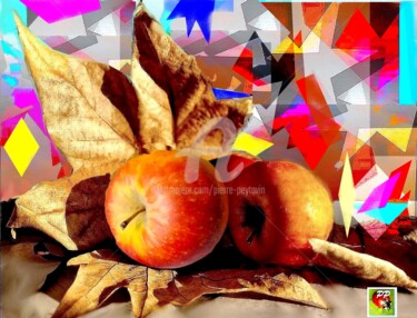 Arts numériques intitulée "2 POMMES" par Pierre Peytavin, Œuvre d'art originale, Travail numérique 2D