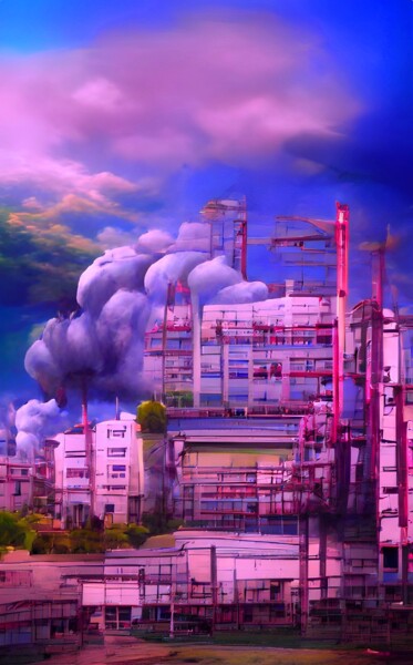 Digital Arts titled "CHEMICAL FACTORY" by Mahesh Tolani, Original Artwork, Digital Painting