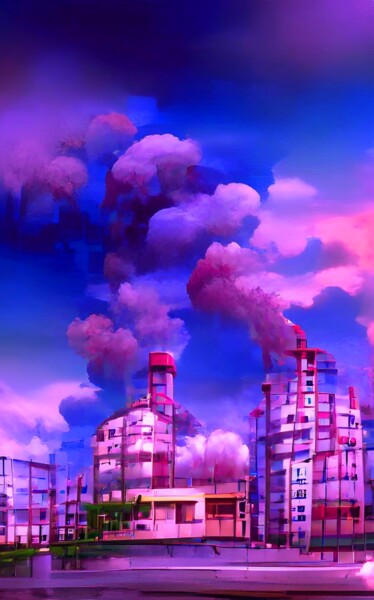 Digital Arts titled "CHEMICAL FACTORY 3" by Mahesh Tolani, Original Artwork, Digital Painting