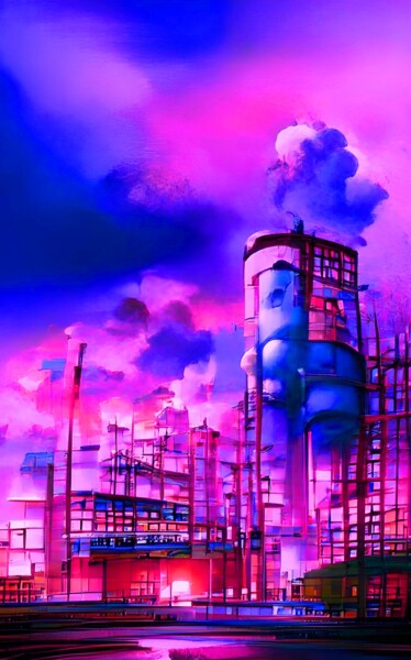 Digital Arts titled "CHEMICAL FACTORY 4" by Mahesh Tolani, Original Artwork, Digital Painting