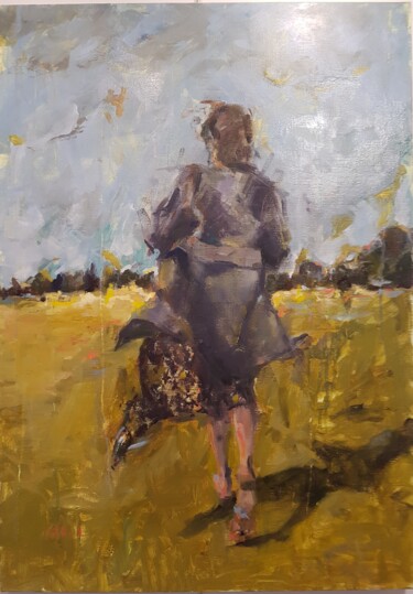 Peinture intitulée "Courir à en perdre…" par Isabelle Cotillard, Œuvre d'art originale, Huile Monté sur Châssis en bois