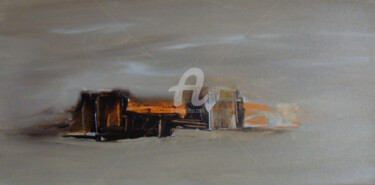Schilderij getiteld "Friche 2" door Nelly Carnet, Origineel Kunstwerk, Acryl Gemonteerd op Frame voor houten brancard