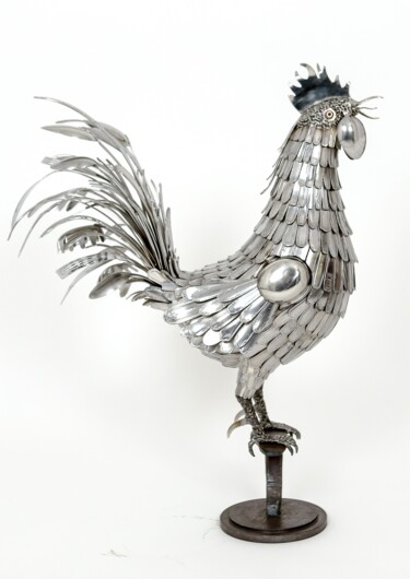 Sculptuur getiteld "Gallo ricco" door Segio Massetti, Origineel Kunstwerk, Metalen