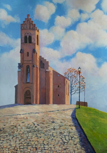 Peinture intitulée "Viborg. Sortebrødre…" par Iryna Makhovska, Œuvre d'art originale, Acrylique