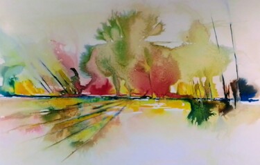 Painting titled "Couleurs éclatantes" by Bernard Courtalon (courtaloni), Original Artwork, Ink