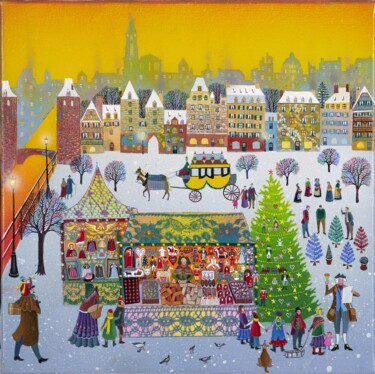 Peinture intitulée "COULEURS D'HIVER" par Bernard Ambielle, Œuvre d'art originale, Huile Monté sur Châssis en bois