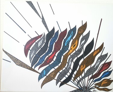 Peinture intitulée "Eruption" par Isabelle Courbin, Œuvre d'art originale, Acrylique Monté sur Châssis en bois