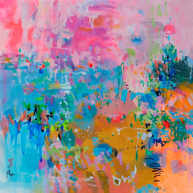 Un village lointain - Tirage d'art sur toile, signé numéroté Printmaking titled "Un village lointain…" by Xiaoyang Galas, Original Artwork, Digital Print Mounted on Wood Stretcher frame