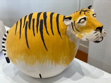 雕塑 标题为“Tigre boule” 由Nicole Boldo, 原创艺术品, 兵马俑