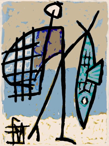 数字艺术 标题为“pêcheur de sardines…” 由Franck Vidal, 原创艺术品, 数字油画