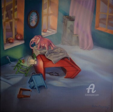 Peinture intitulée "Kapan" par Onder Caymaz, Œuvre d'art originale, Huile