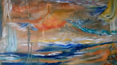 绘画 标题为“sans titre” 由Maryse Houppilliart, 原创艺术品, 油 安装在木质担架架上