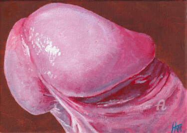 Head Pintura titulada "Head" por Hank Wandle, Obra de arte original, Acrílico Montado en Cartulina