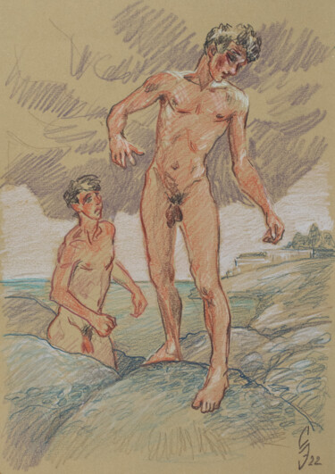 Tekening getiteld "A storm is coming" door Sergey Sovkov, Origineel Kunstwerk, Conté
